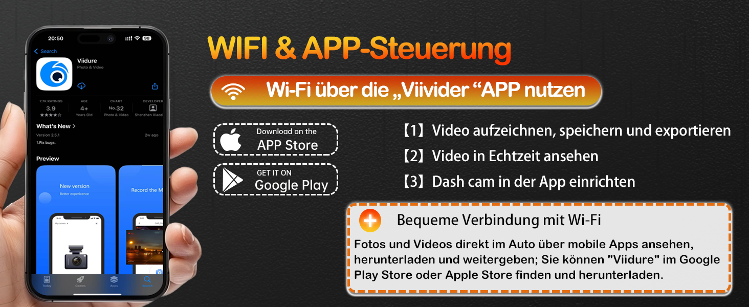 Відеореєстратор Auto Dashcam 4K з GPS, WiFi, G-сенсором та циклічною записом. В комплекті SD карта 64GB.