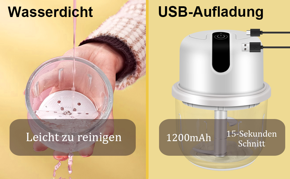 Електричний подрібнювач цибулі та часнику USB 350 мл для кухні - подрібнювач цибулі, часнику та м'яса
