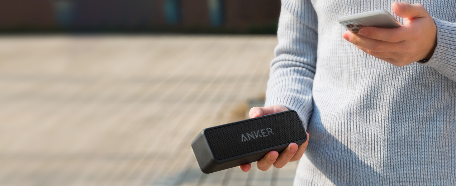 Портативна Bluetooth колонка Anker SoundCore 2, Чорна: потужний звук, глибокий бас, 24 години роботи, водонепроникність IPX7, сумісна з iPhone, Galaxy