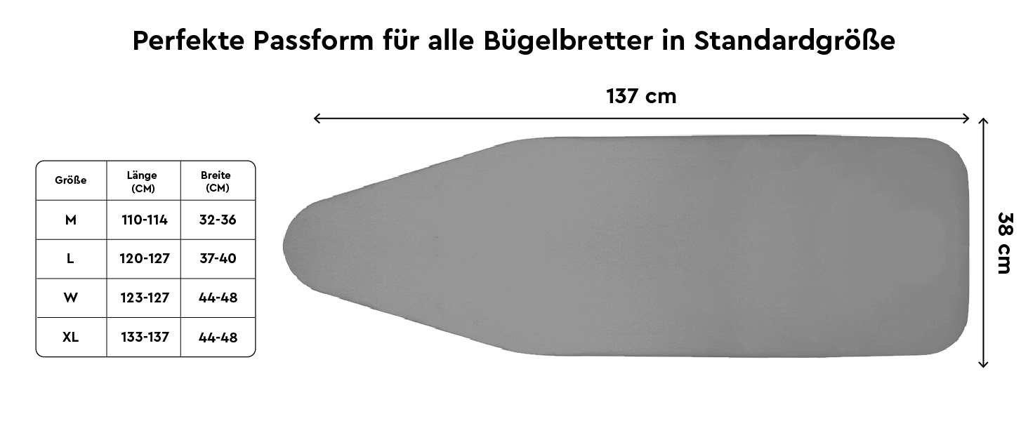 Чохол для прасувального столу Encasa XO з фетровою підкладкою 1 мм, посилений шнуром (підходить для стандартних прасувальних столів розміром 112x34 см), з тепловідбиваючим покриттям, з принтом - Сірі плитки M Сірі плитки