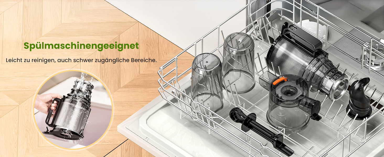 LINKChef повільний соковитискач: соковитискач для овочів та фруктів, холодний віджим, 115 мм, чорний