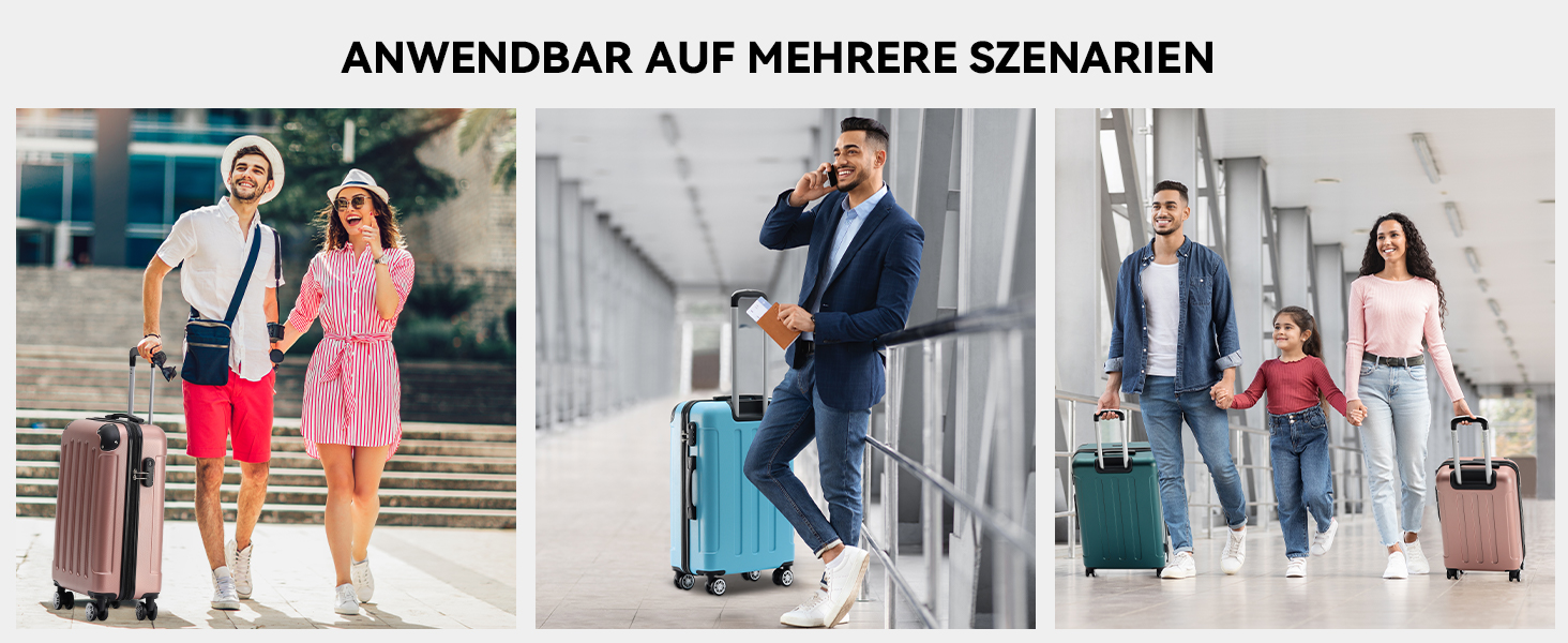 Набір валіз Beibye 2045 з двома колесами, 3 шт., для подорожей, жорсткий корпус, 20 кольорів (темно-зелений)