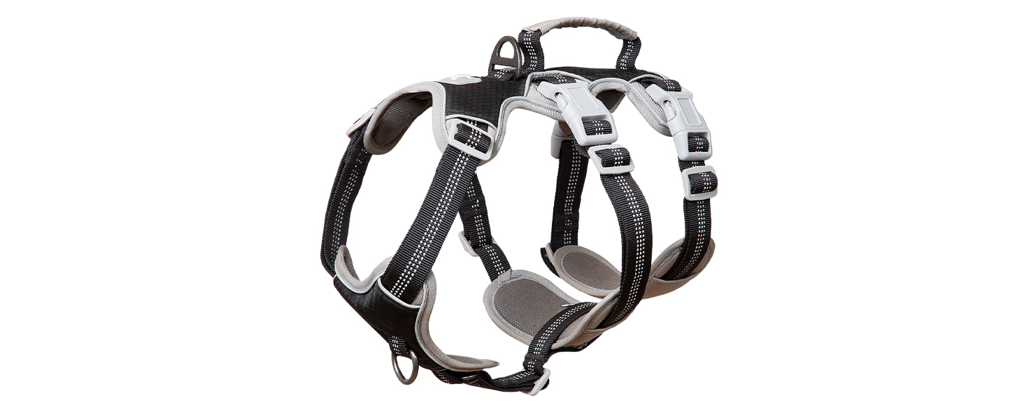 Нашийник для собак Huntboo, великі породи, анти-злам, світловідбиваючий, водонепроникний, регульований, для прогулянок та бігу (Чорний, L, упаковка з 1)