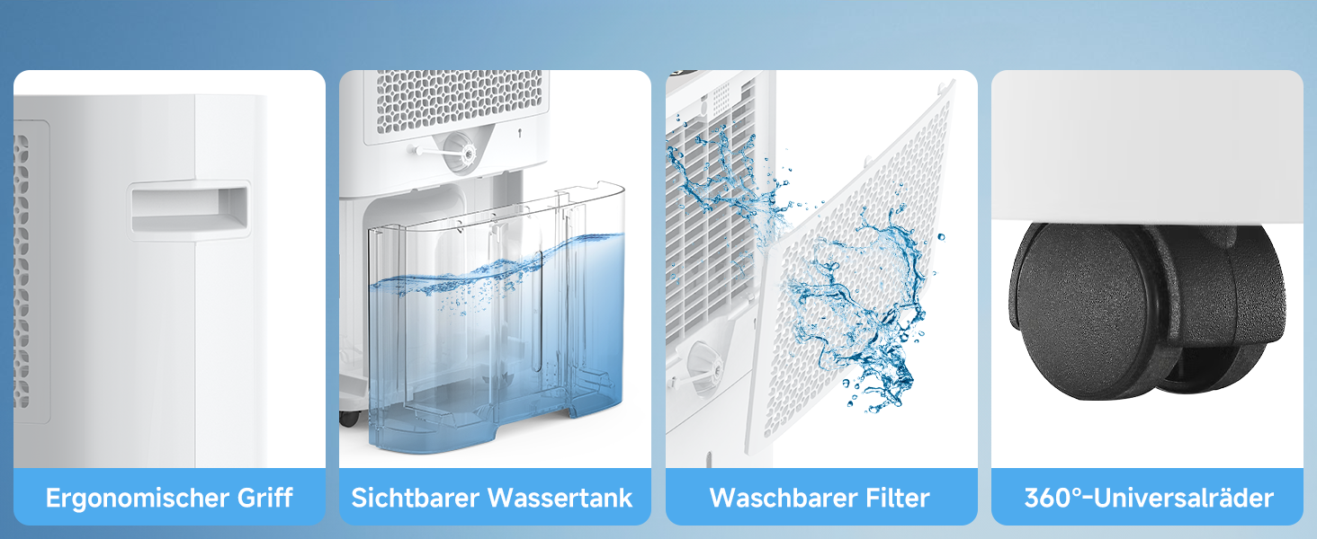 Електричний осушувач повітря 25L з таймером, фільтром та захистом від дітей. Економний, проти цвілі та вологи.