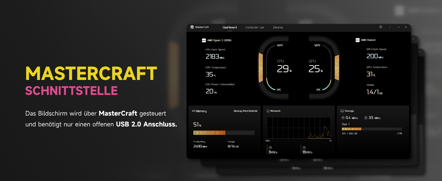 Система охолодження CPU Sudokoo SK700V AM5: Кулер для ПК з дисплеєм, 120мм вентилятор, 7 heatpipes, сумісний з AM5, безперешкодний доступ до RAM, 5 років гарантії, чорний