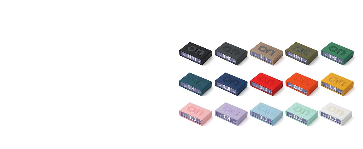 Lexon Flip Classic – цифровий будильник із реверсивними сторонами ВКЛ/ВИКЛ, нічний годинник з перезарядкою, LCD-дисплеєм, сенсором дотику для сну та підсвітки, рожевий
