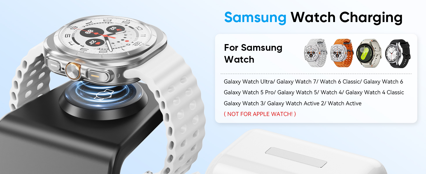 База для бездротової зарядки 6-в-1 з годинником та нічником для Samsung Galaxy (15W, чорний)