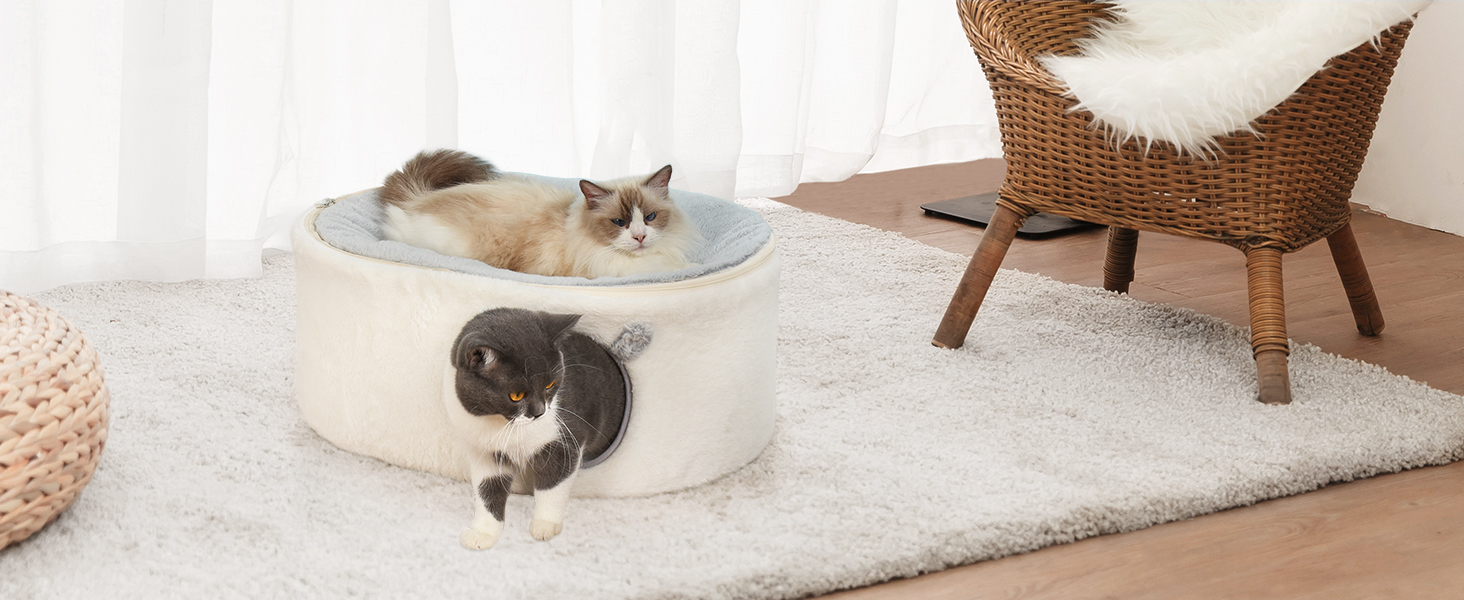 Кітчеве ліжко GUUSII HOME для котів: затишна печерка, м'яке гніздо, 60x45x27 см