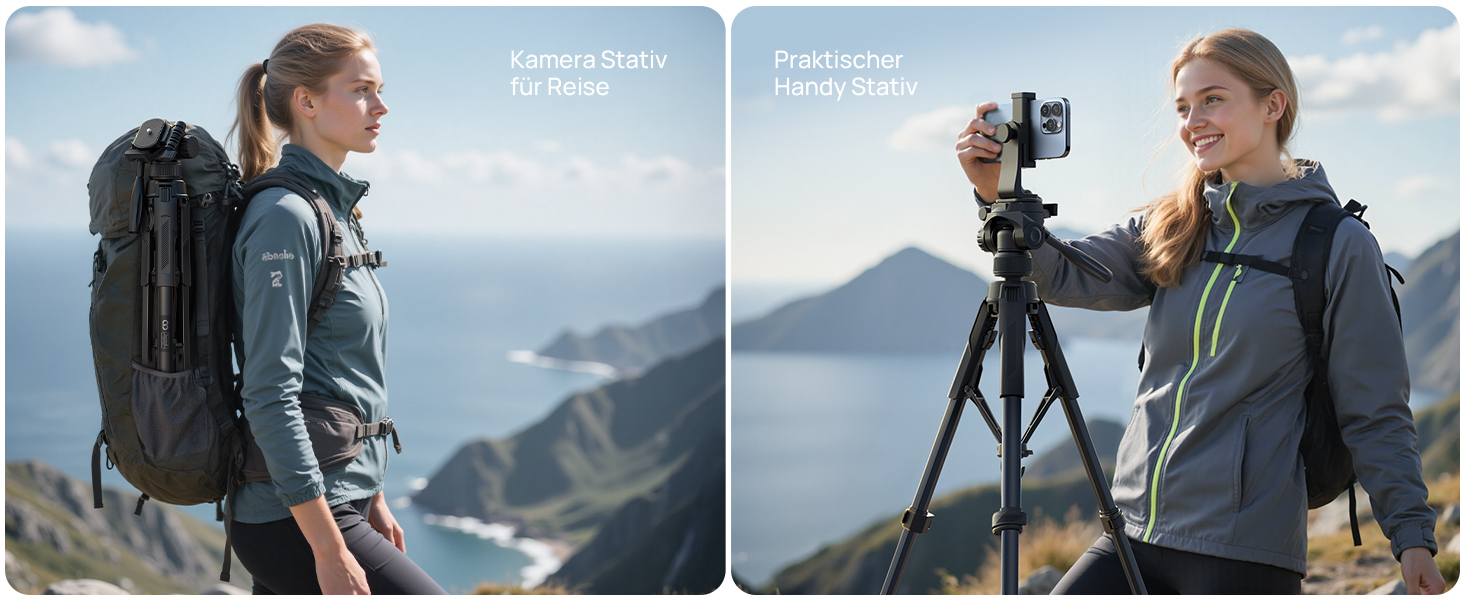 Штатив для камери Lamicall: стабільний трипод з регулюванням висоти до 170 см, вантажопідйомністю 8 кг та підставка для телефону