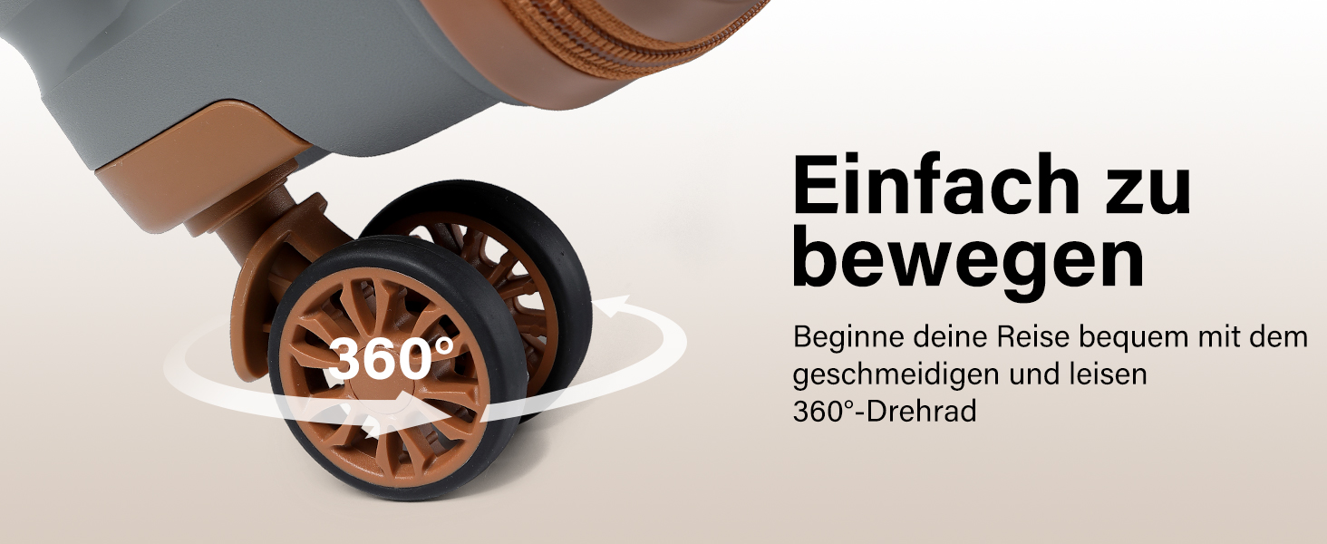 KONO Чемодан середнього розміру 65 см з поліпропілену, з TSA замком, 65x46x26.5 см (Крем-білий) (Сіро-коричневий), ручна поклажа