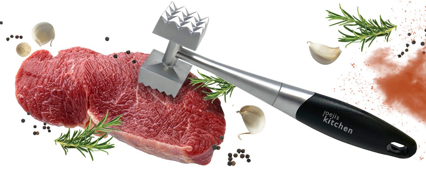 Ніж для відбивання м'яса Joeji, цинкова сплава, безпечний для миття в посудомийній машині, міцний, для стейків, фаршу, птиці, риби, м'яса