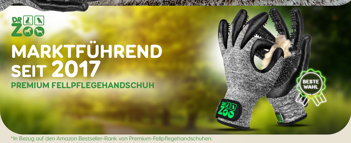 Рукавичка для грумінгу тварин DR Zoo (1 шт, M) - для котів, собак, коней - рукавичка для видалення шерсті, щітка-рукавичка
