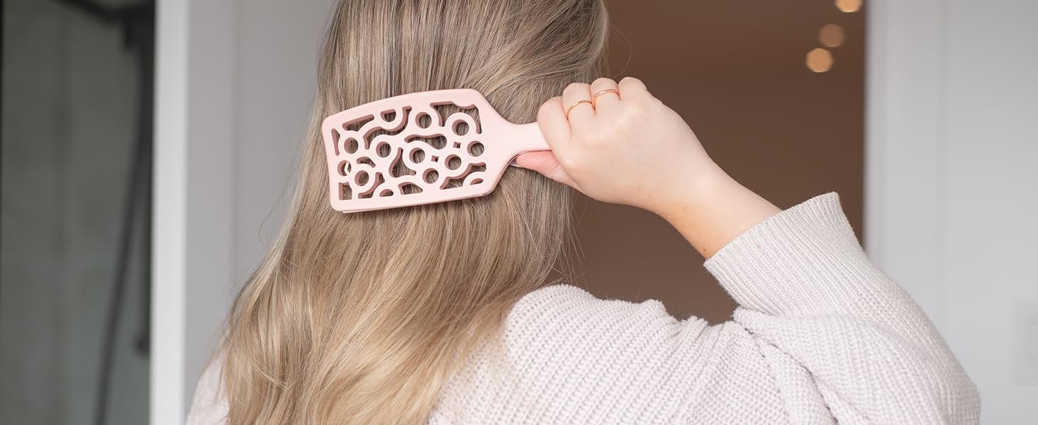 FRAMAR Щітка для волосся без заплутування - щітка для волосся, фен-щітка, щітка для сушіння, дамська щітка, щітка для мокрого волосся, щітка для довгатого волосся, щітка для сушіння, щітка з вентиляцією (Champagne)