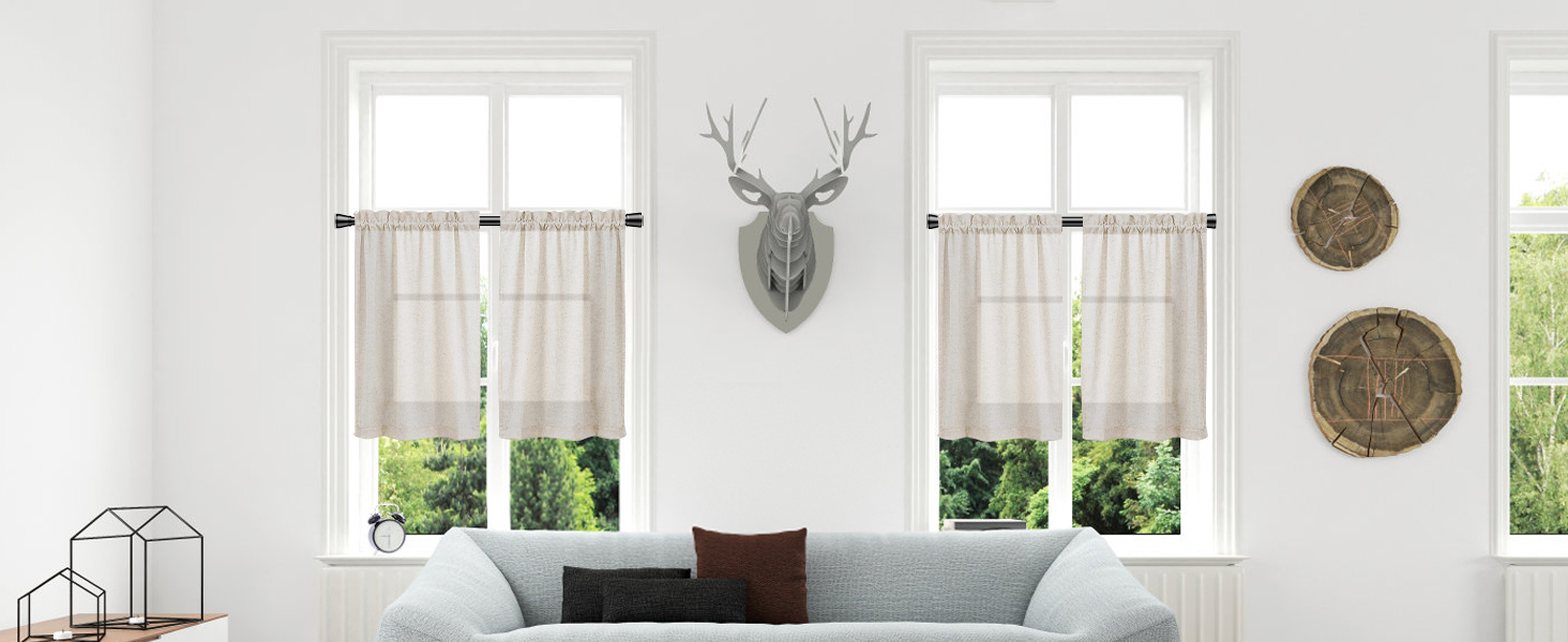 Штанга для штор без свердління AIZESI 70-120см, телескопічна, чорна, діаметр 22мм