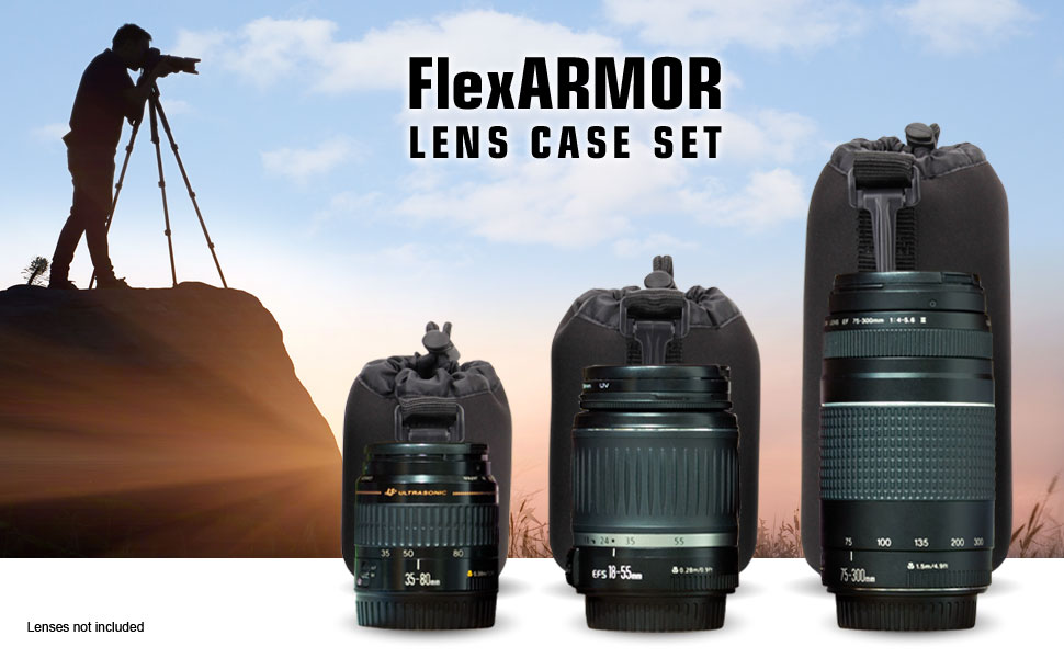 Чохол для об'єктива USA Gear FlexARMOR з неопрену (3 розміри), чорний