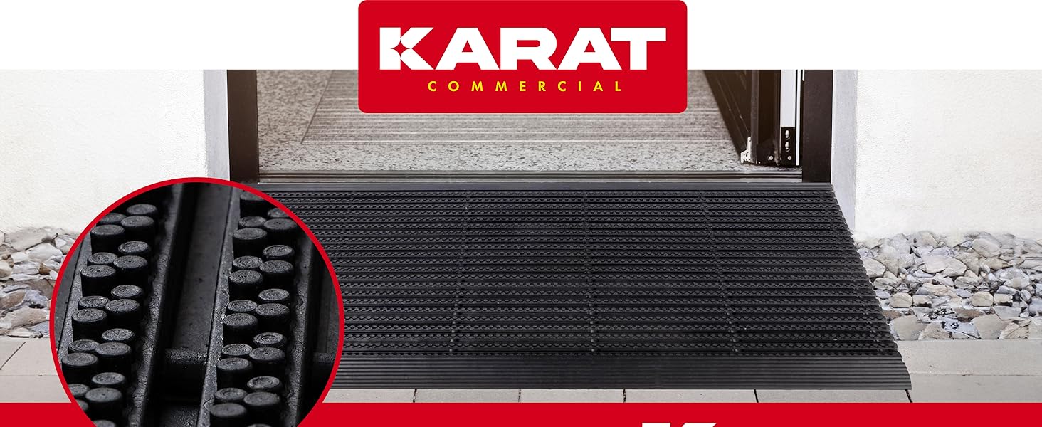 Гумовий килимок для взуття Floordirekt 60x90 см – грязезахисний вуличний та внутрішній килимок для дверей