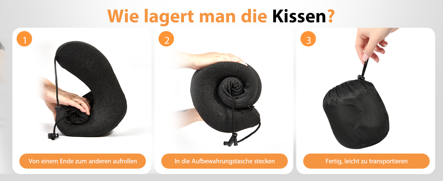 Подушка для шиї у вигляді звірка, Memory Foam, для подорожей (літак, авто, офіс), чорна