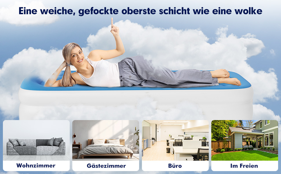 Надувний матрац односпальний з електричним насосом (Чорний)