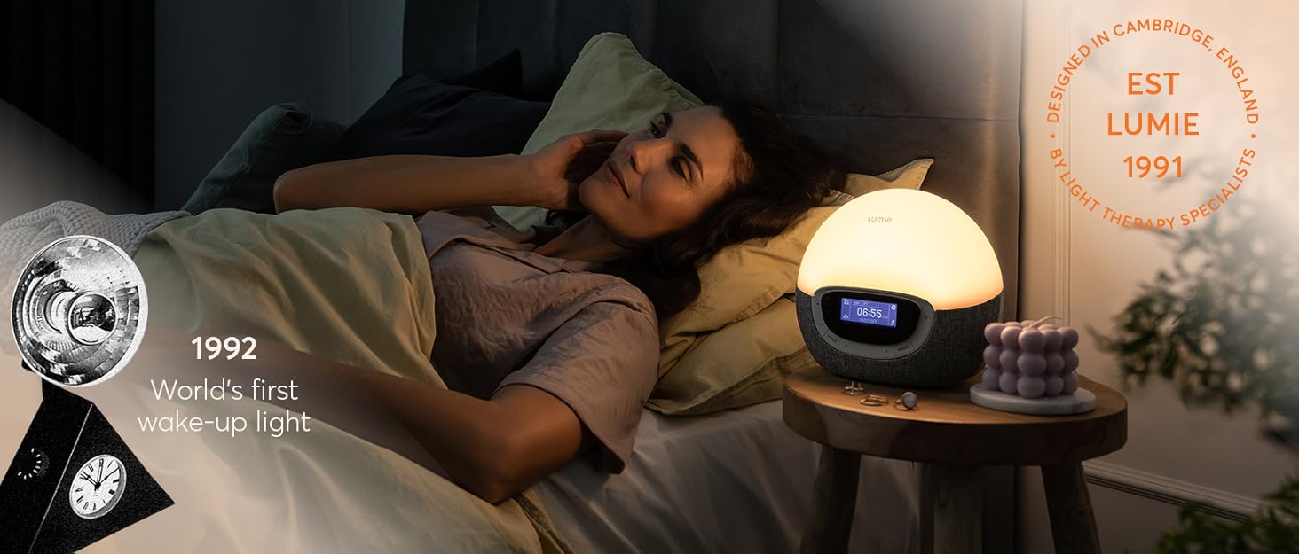 Світловий будильник Lumie Bodyclock Rise 100 з імітацією сходу та заходу сонця, білий