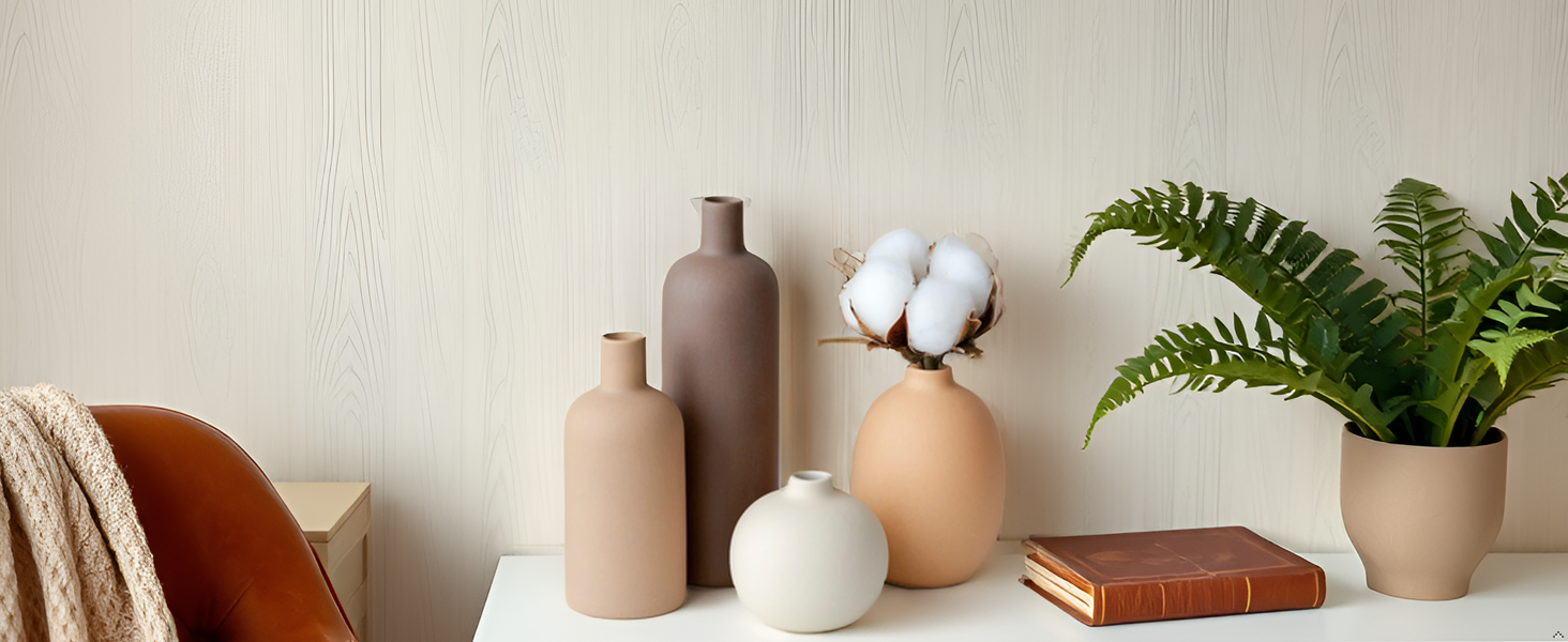 Modern Ceramic Vase Set (4-Piece) - Morandi Colors, Minimalist Table Decor, Nordic Style, Boho Scandinavian Vase Set