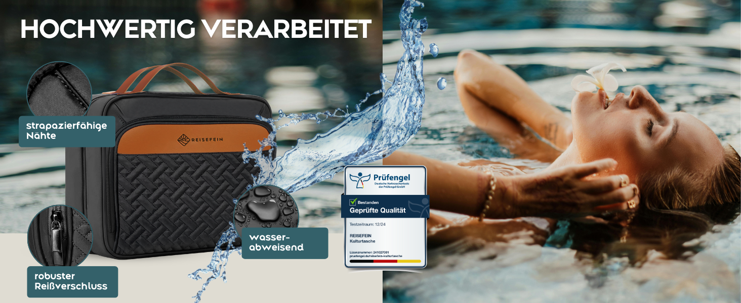 Жіноча туалетна косметичка Kulturtasche Damen Groß 3-в-1 з підвішуванням, 4 відділення, відділення для прикрас та косметичка – практична дорожня косметичка для подорожей та організації, чорна