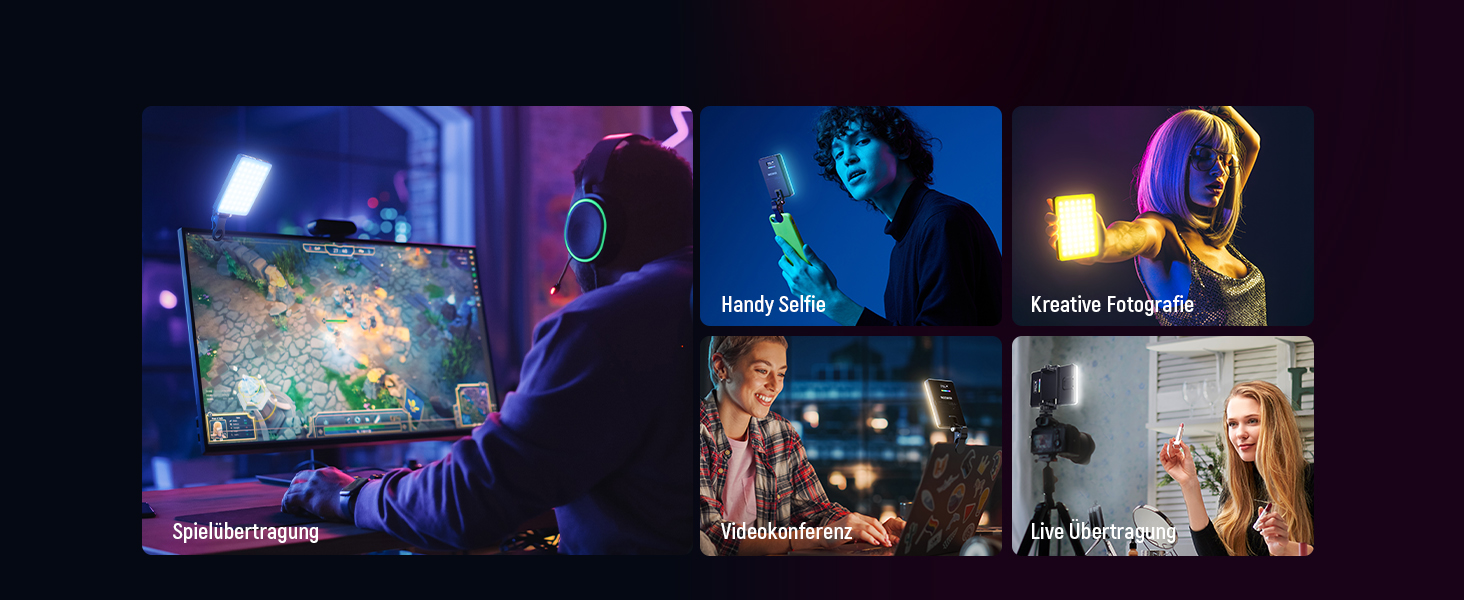 LED світло для селфі NEEWER Entry Level: clip-on, 54 LED, CRI 88, 650mAh, для iPhone, комп'ютера, вебкамери, Zoom, макіяжу