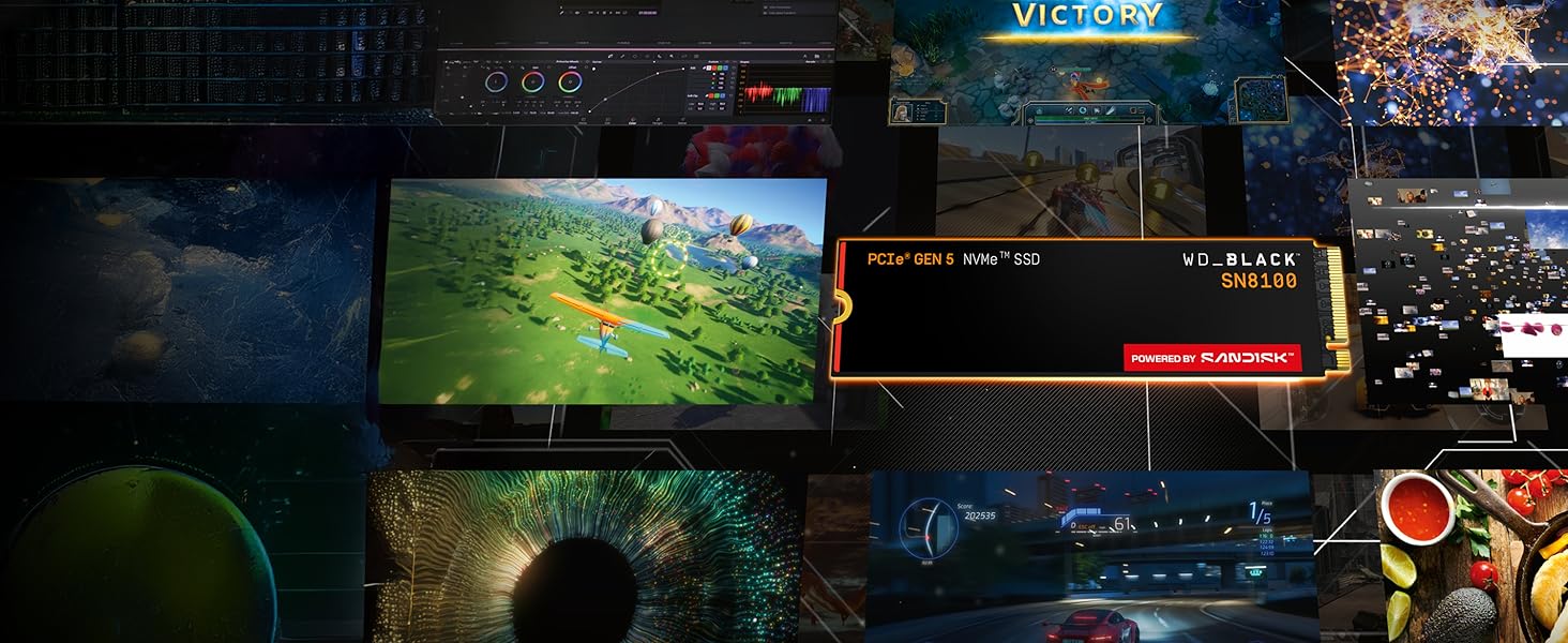 SSD WD Black SN8100 1TB PCIe 5.0 NVMe M.2 - Швидкість до 14900 МБ/с