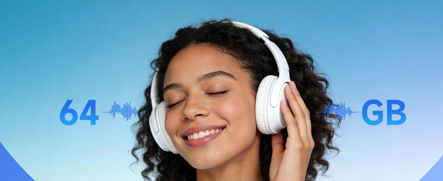 MP3 плеєр 64GB з Bluetooth 5.3, чорний: портативний музичний плеєр з динаміком, диктофоном, FM-радіо, підтримкою карт пам'яті до 128GB