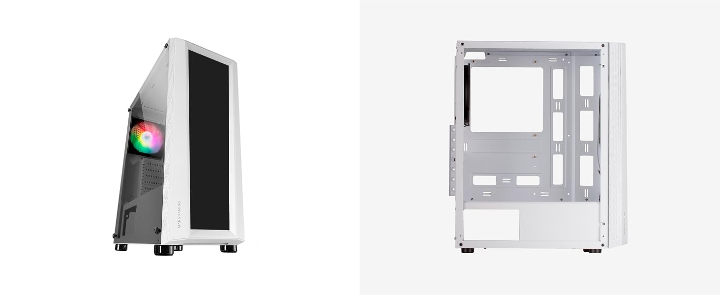 Корпус для ПК Mars Gaming MC300P MicroATX, загартоване скло, Mesh-панель, 3x FRGB вентилятори, чорний