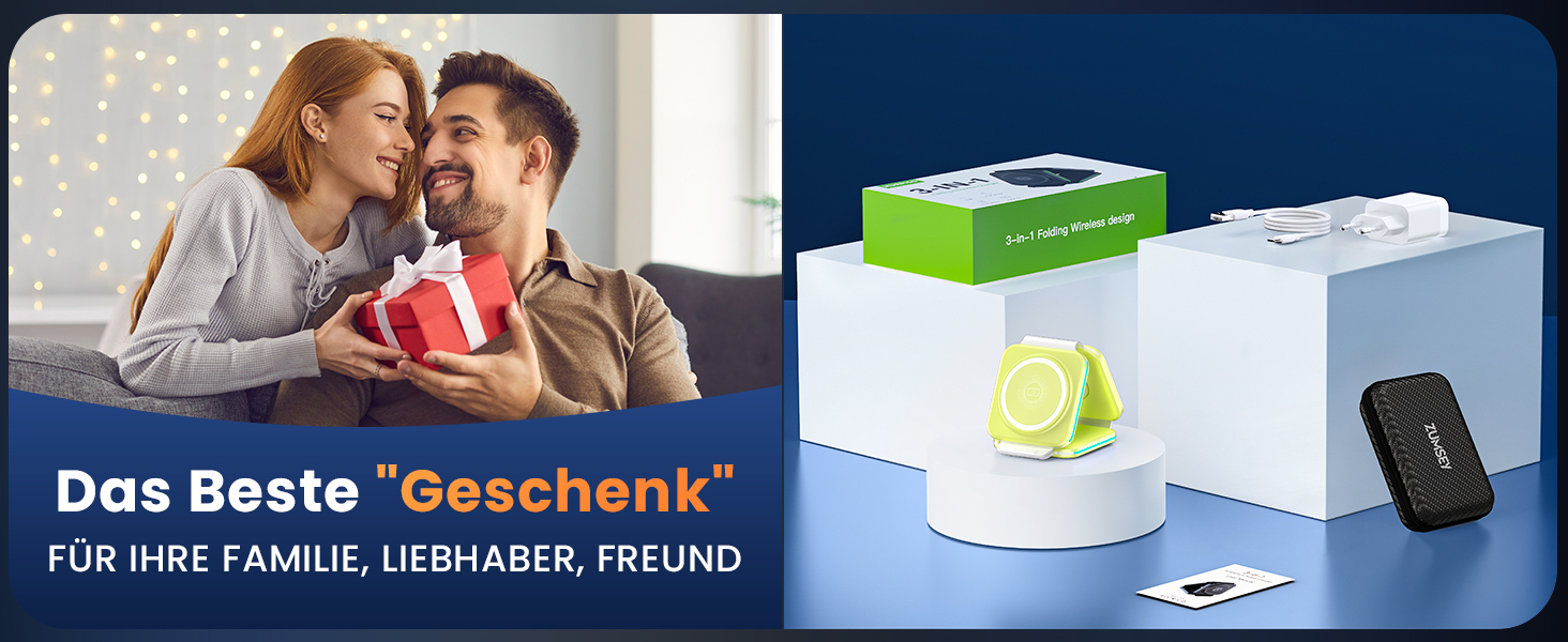 3-в-1 Бездротова зарядка для Apple Watch, iPhone та AirPods (жовта)