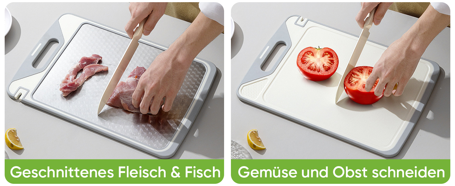 Ніжне дерев'яне обробне дошка з нержавіючої сталі, двостороннє, з силіконовим краєм, для кухні, з жолобками для соку, антипригарне, для захисту ножів