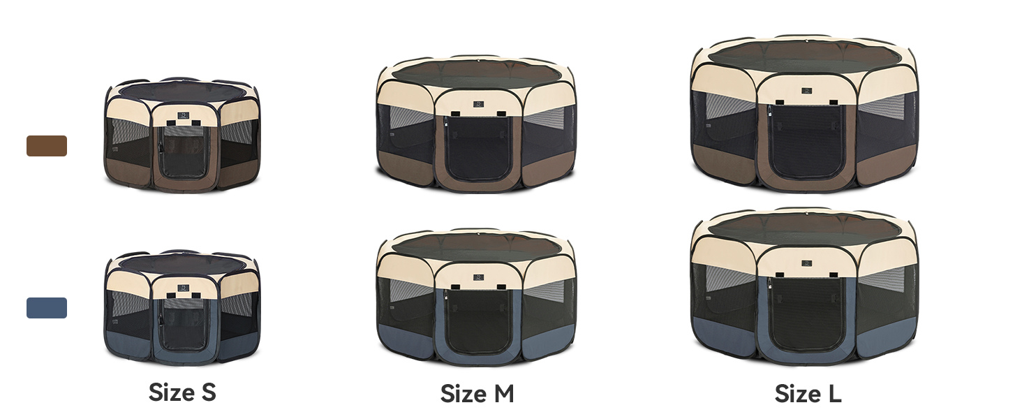 Клітка-вигул для цуценят та котів 4 Pet, складана, для дому та вулиці, з мискою, блакитно-біла