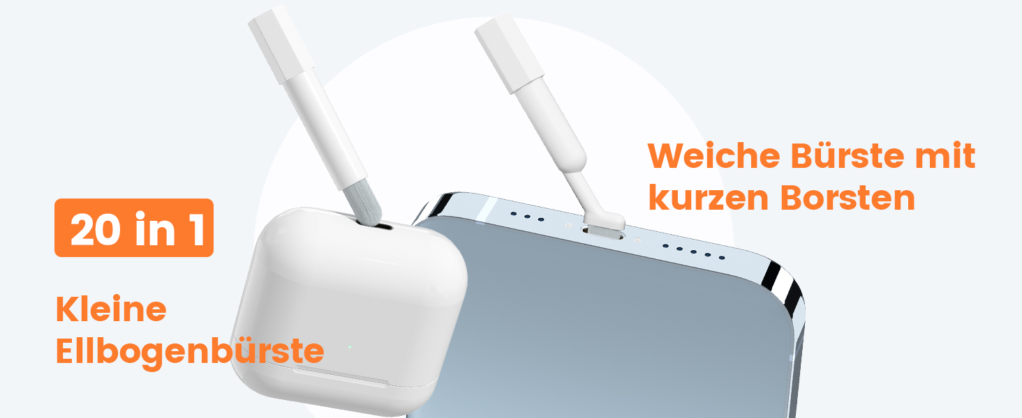 Набір для чищення гаджетів 20 в 1: клавіатура, навушники, камера, монітор, телефон. З щіткою та стилусом.