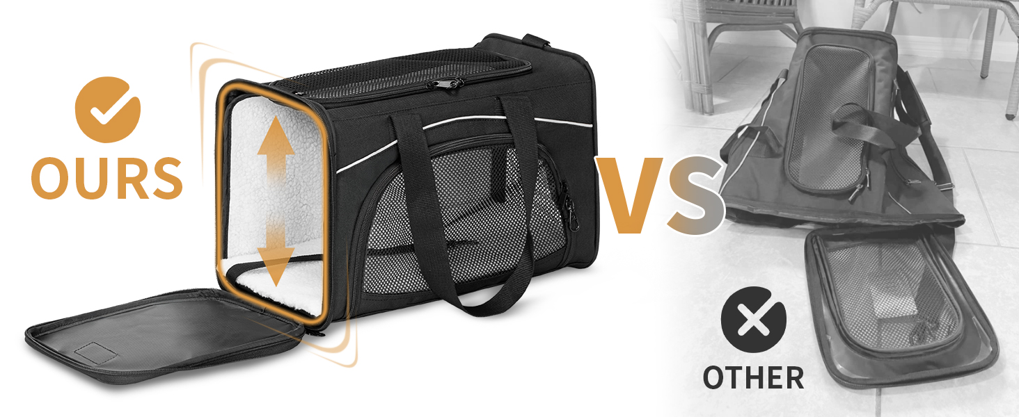 Транспортна сумка для кота та собаки Petsfit | Авіапереліт, авто та поїзд | Чорний, середній