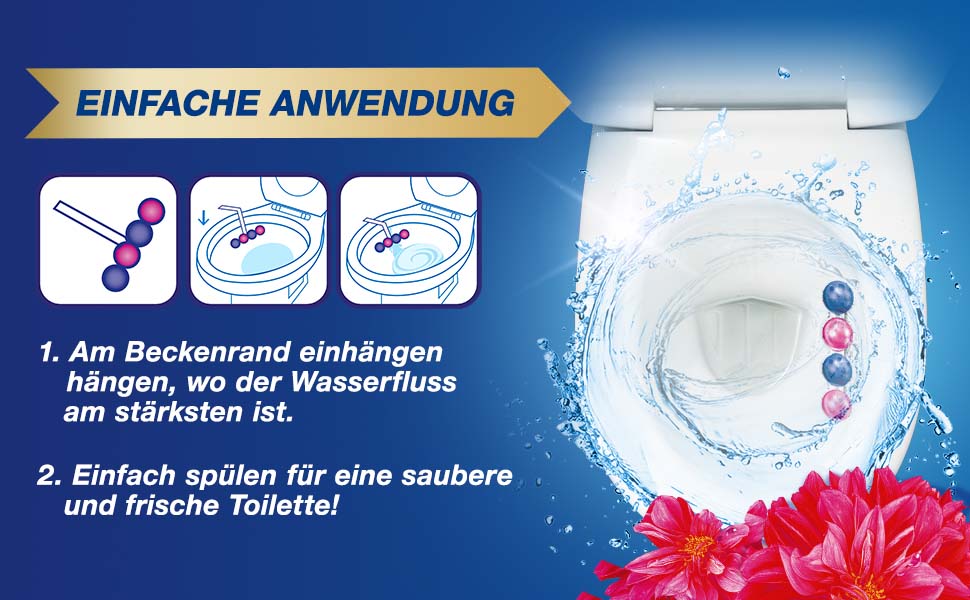Освіжувач для унітаза WC Frisch Kraft Aktiv Duftspüler Blütenfrische, підвісний блок для туалету (10 шт)
