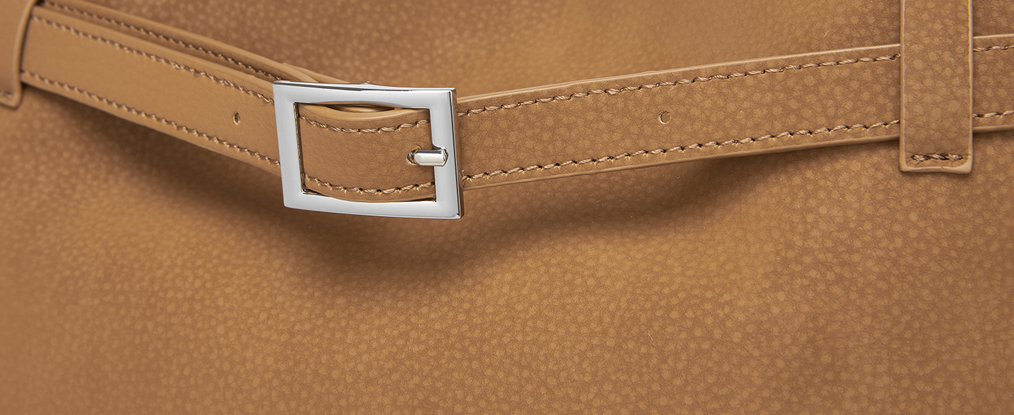 Сумка жіноча Miss Lulu велика шопер Tote Bag з м'якої PU шкіри, коричнева (2-4)