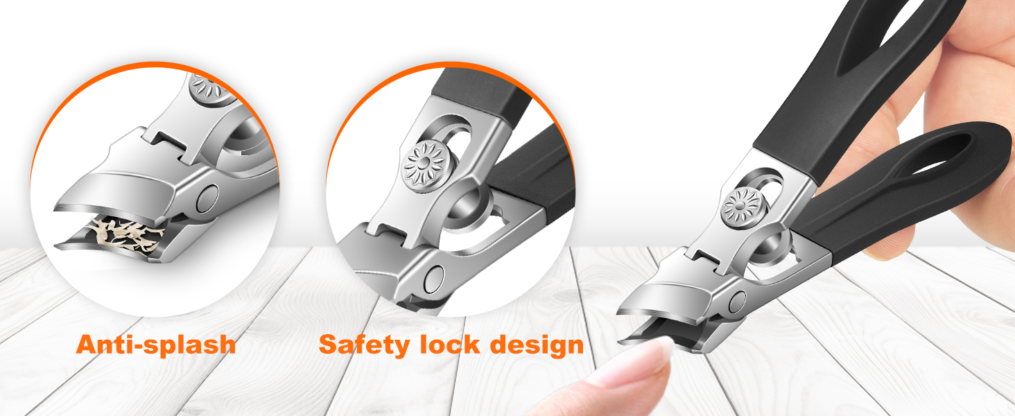 Набір з 5 шт. кусачок для товстих нігтів, широкі губки, для пальців та нігтів, гострі кусачки для врослого мізинця, з довгим руків'ям, помаранчеві