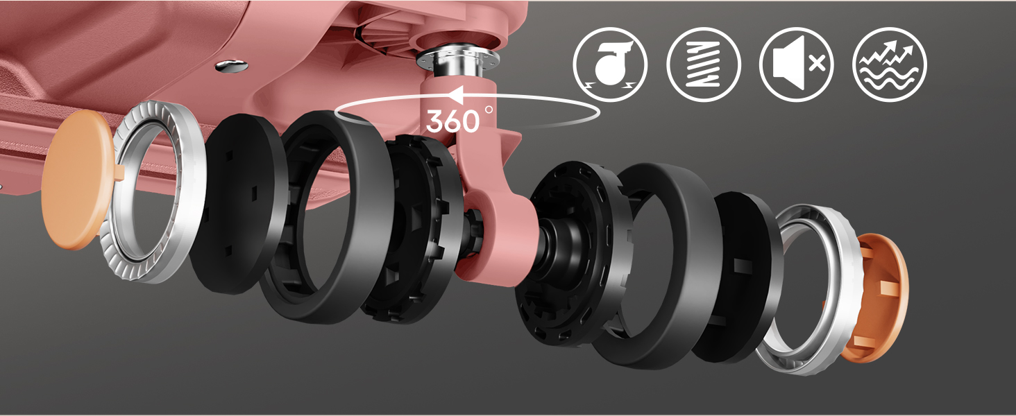 Набір валіз Joyway 3 шт. з жорстким корпусом, легкий PP, рожевий колір, з TSA замком та 4 колесами (20'+24'+28')