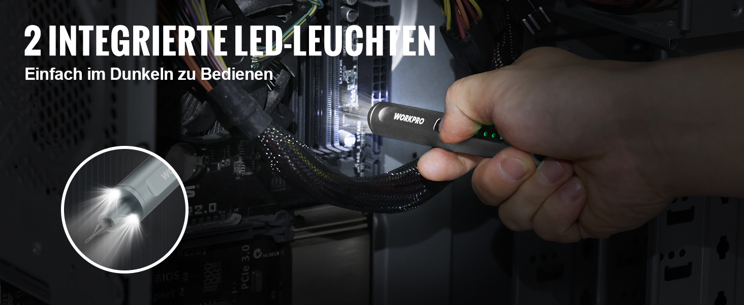 WORKPRO Набір викруток 42-в-1 електричний, для точних ремонтів телефонів, годинників, камер, з 36 бітами S2, магнітною коробкою, зарядкою Type-C