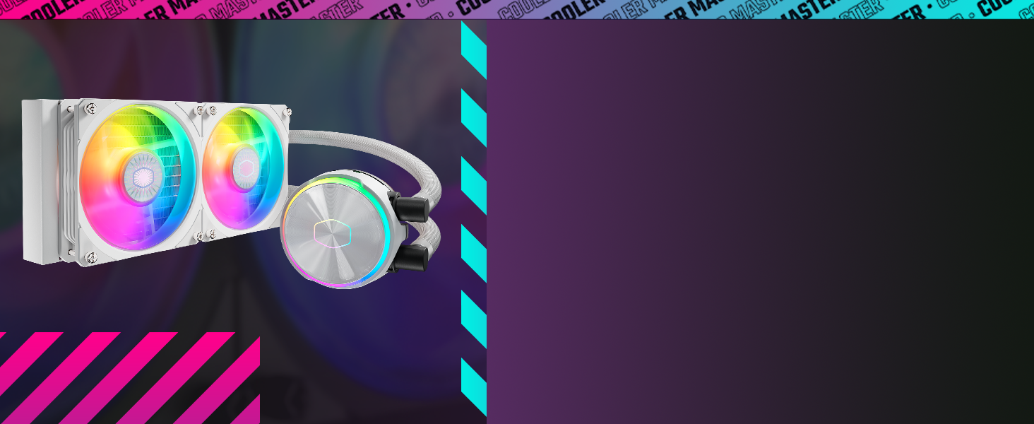 Система водяного охолодження Cooler Master MasterLiquid PL Flux 240 (білий) - AIO з 2 x 120mm вентиляторами, ARGB-контролер (2-ге покоління), сумісна з AMD та Intel