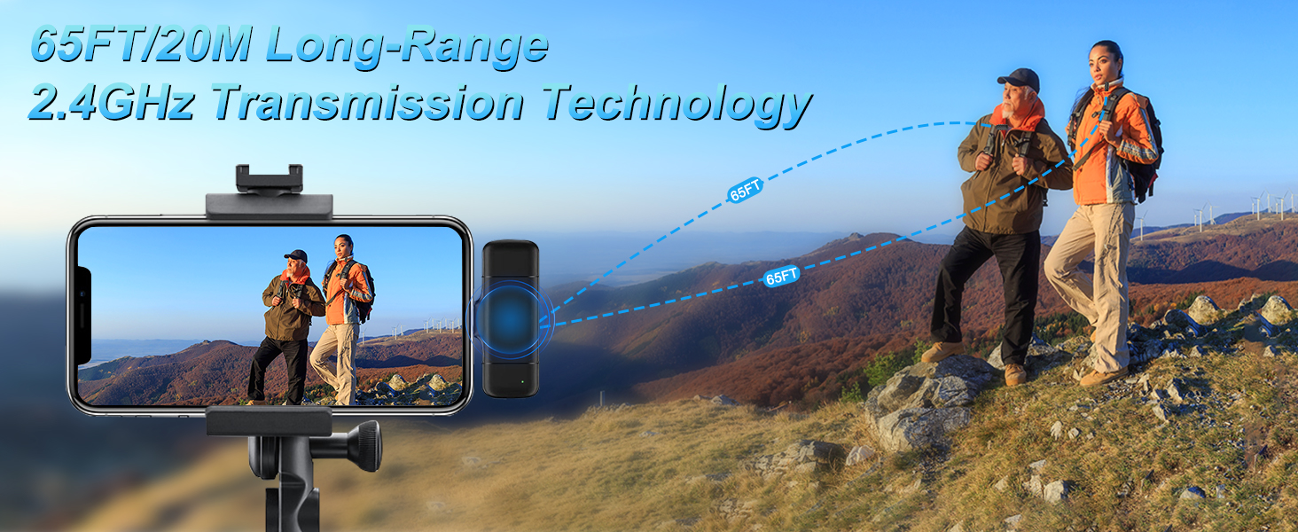 Камерний мікрофон бездротовий для iPhone/Android/Laptop, Mini мікрофон, професійний Dual USB-C, для відеозапису, стрімінгу, Vlog, YouTube, TikTok