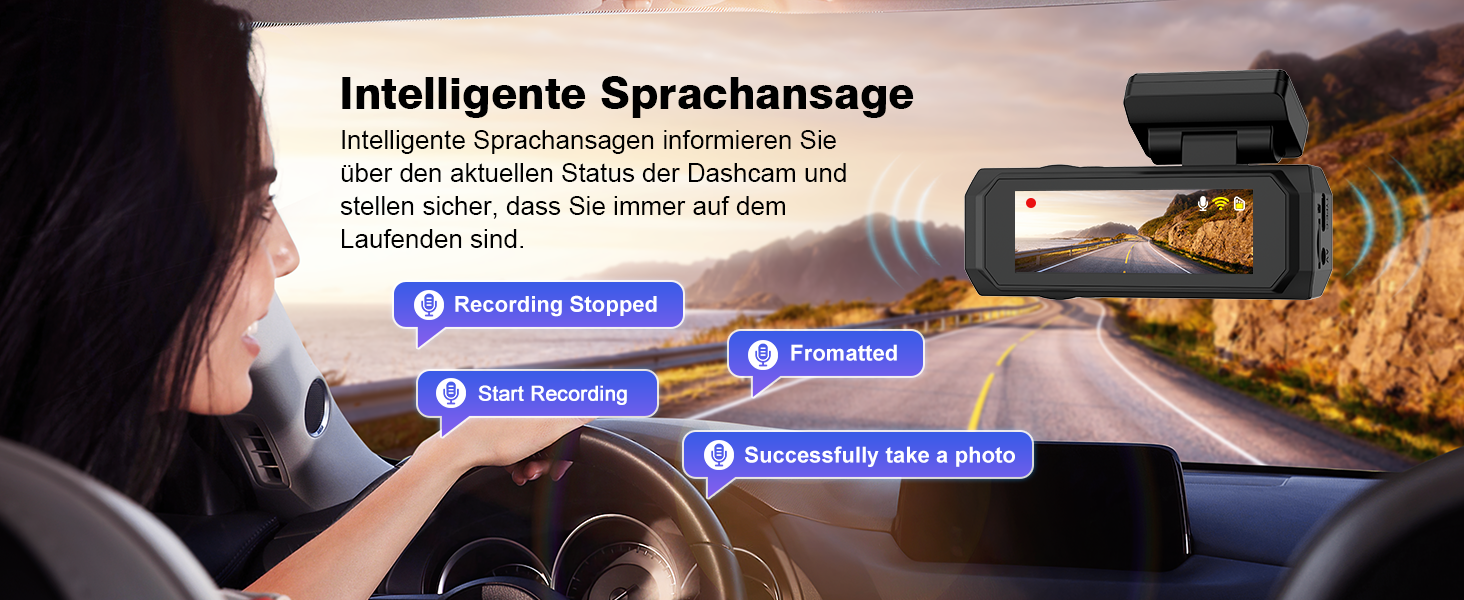 Відеореєстратор Chortau 4K+1080P з WiFi, 64GB, паркувальний режим, Super Night Vision, WDR, 170° та G-Sensor, чорний