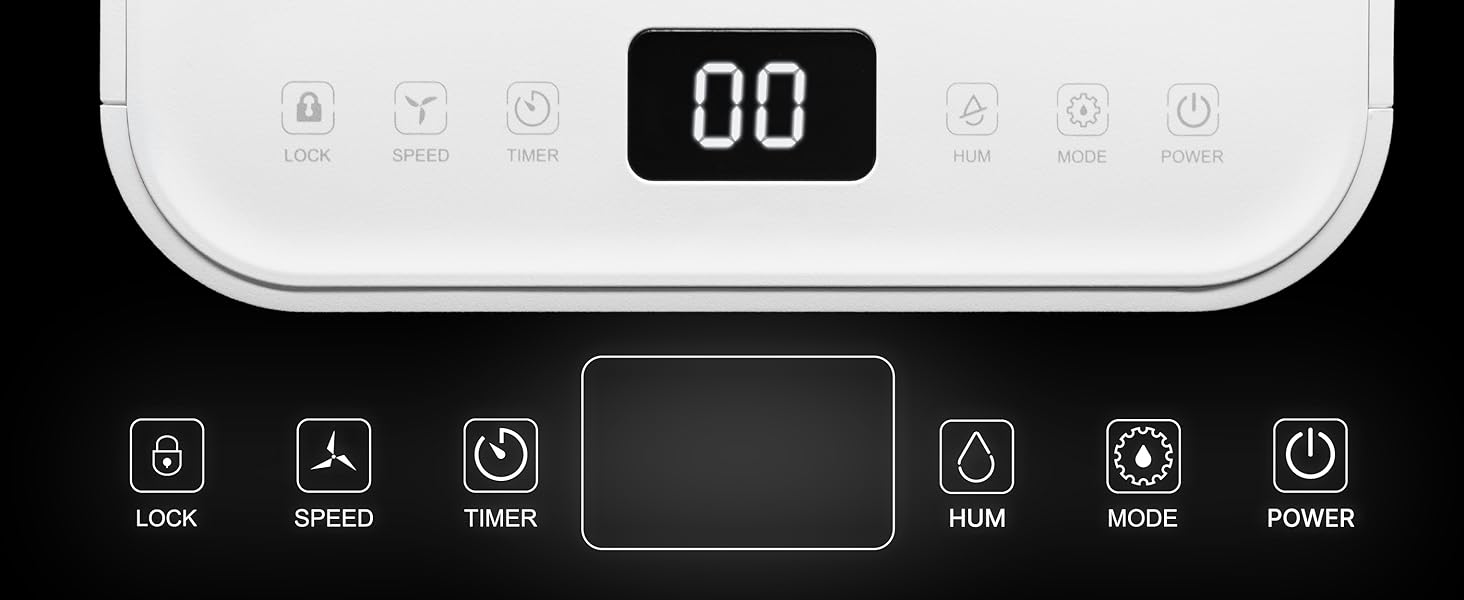 Зволожувач повітря Comedes® Demecto 12 - 12л/24г, тихий, з роликами, для дому та офісу до 25м²