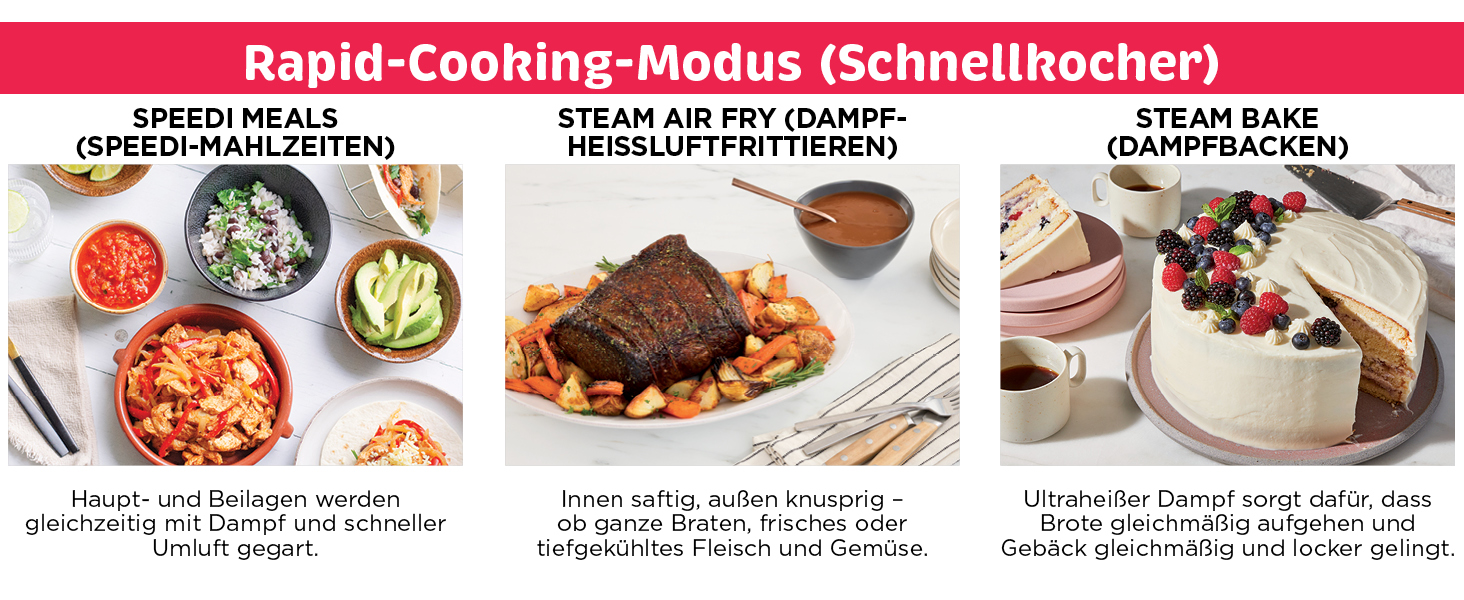 Мультиварка Ninja Speedi 5.7L 10-в-1: мультикокція, фритюрниця, гриль, випічка, Stone Gold ON500EUSTGD