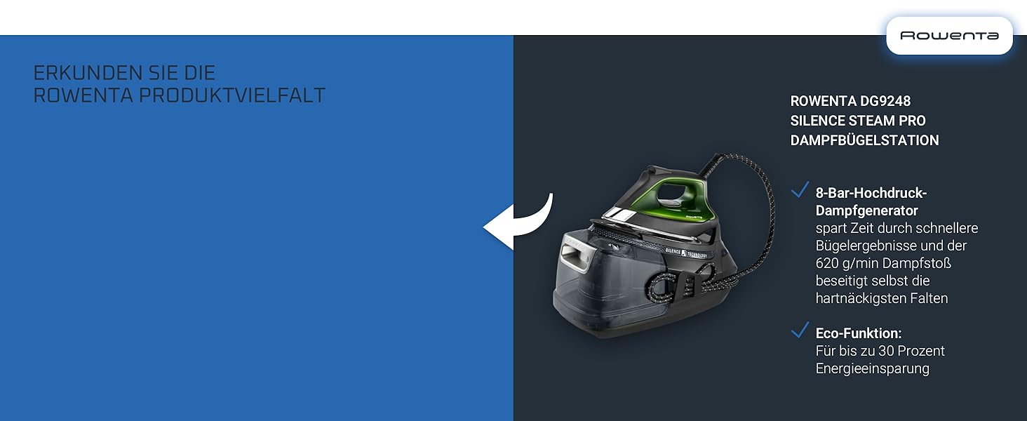 Rowenta Clean It - портативний відпарювач для килимів, 750 Вт, зелений/чорний, IN5020F0. Знімний бак 2.3 л, 5 насадок