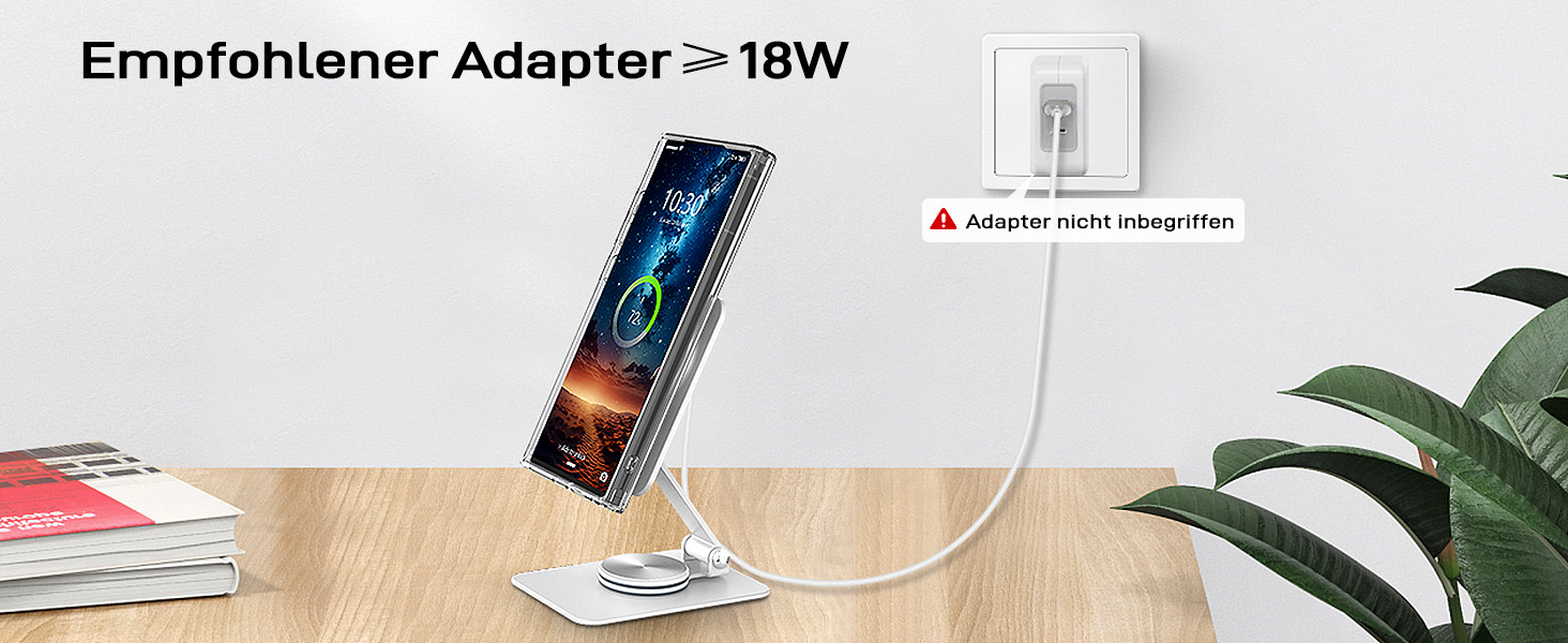 Бездротовий магнітний зарядний пристрій для Samsung Galaxy S25 Ultra/S24, iPhone 16/15/14, Pixel 10/9 Pro/8, Android, білий