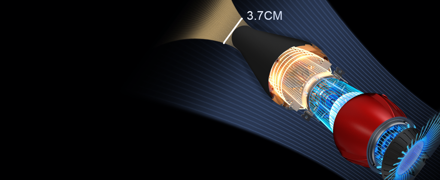 Професійний фен з іонізацією 2400W з AC-двигуном, з насадкою-дифузором, 40 млн негативних іонів, 3 режими температури, 2 швидкості, для салону краси та дому, чорний