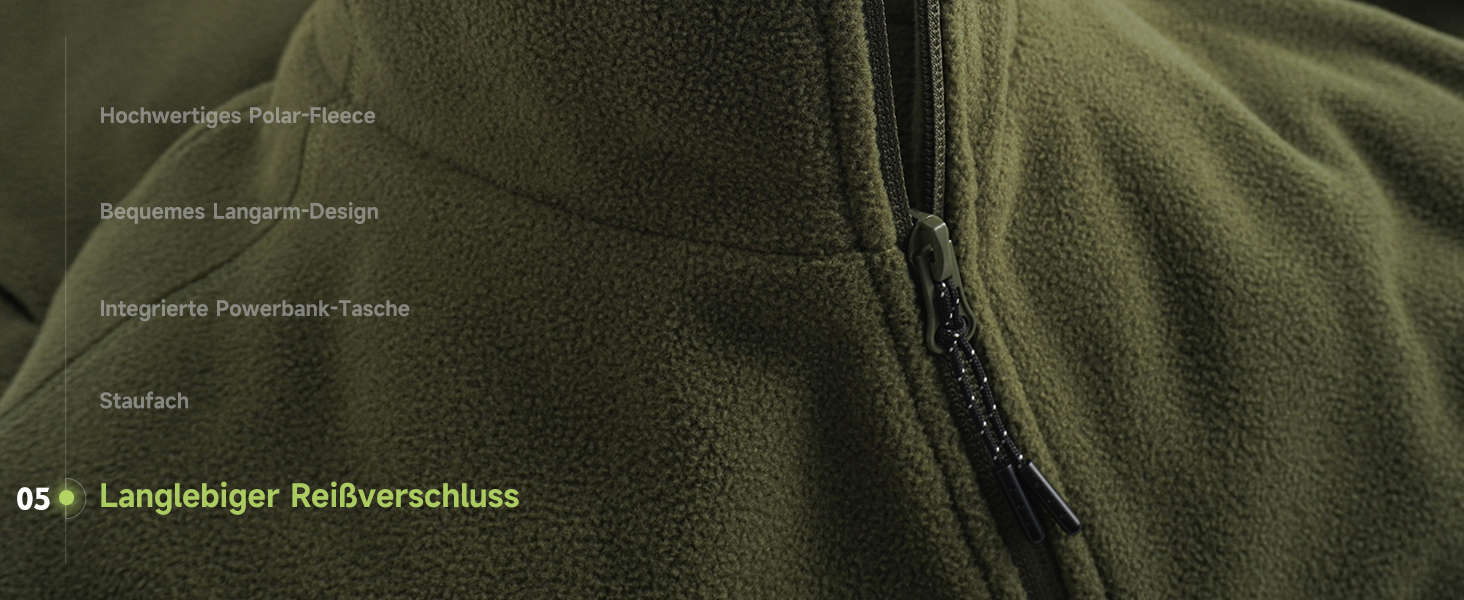 Обогрівальний жилет LABEWVI з акумулятором 10000mAh, чоловічий/жіночий, фліс Polar, USB, зелений