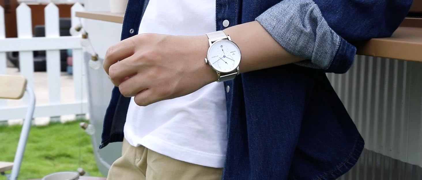 Годинник CADISEN Automatik для чоловіків: механічний годинник з сапфіровим склом та сталевим браслетом