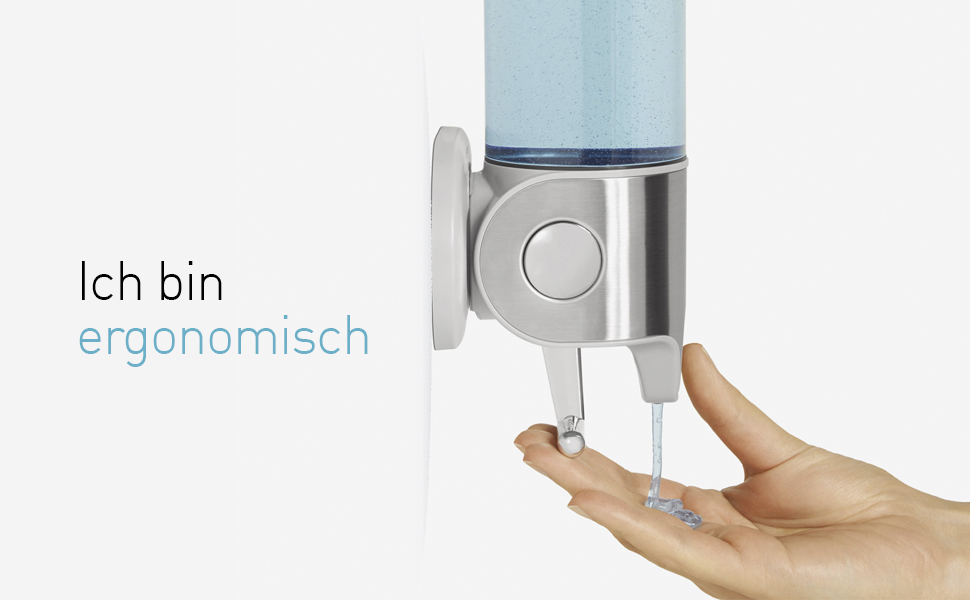 Simplehuman Wall Mounted Double Soap Dispenser - Brushed Stainless Steel, 444ml x 2 - 5 Year Warranty